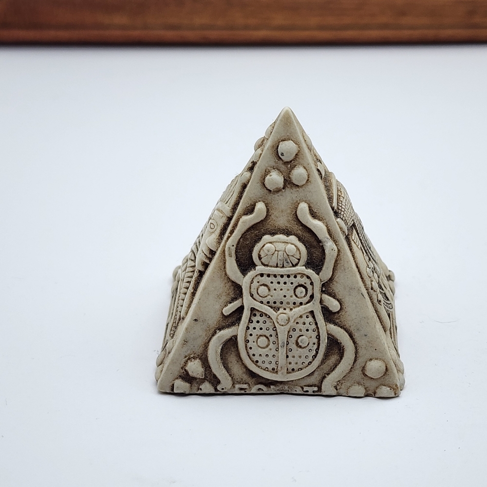 Small Pyramid of Giza with Embossed Egyptian Motifs Trinket/Souvenir